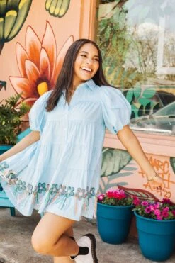 Queen Of Sparkles Bead Fringe Flower Cotton Dress -Queen Of Sparkles Store QOS APRIL 270 85b0000f 1ebe 4c20 a25e 48434673f66e