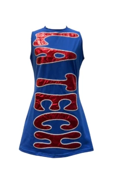 Queen Of Sparkles *PREORDER*-Royal Iridescent 'LA Tech Bulldogs' Tank Dress