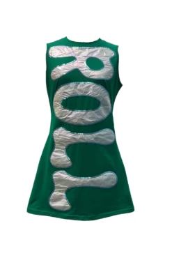 Queen Of Sparkles Store 2 Queen Of Sparkles *PREORDER*-Green Iridescent 'Roll Wave' Tank Dress