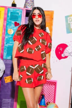 Red & Brown Fuzzy Football Shorts 6 Red & Brown Fuzzy Football Shorts -Queen Of Sparkles Store SOELSTUDIO QOS GAMEDAY 2023 476 1 d2ed314a 2cd1 488b af3b 6c084c22cae6