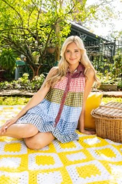 Queen Of Sparkles Plaid Sleeveless Sequin Tier Dress -Queen Of Sparkles Store soelstudio QOSMarch2023 241